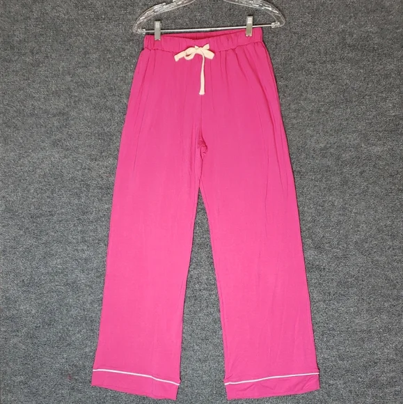 Stripe & Stare Women's 2 Piece Pink White Pajama Set Super Soft - Picture 5 of 11